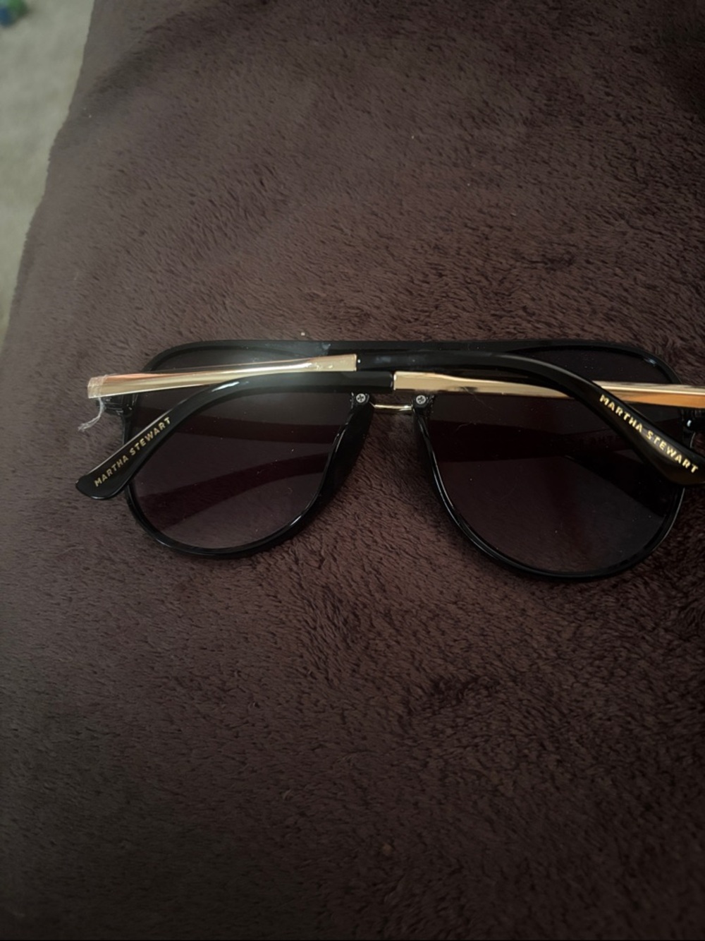 Martha Stewart Black Sunglasses with Gold Accents 
NO SCRATCHES BRAND NEW - Picture 2 of 2